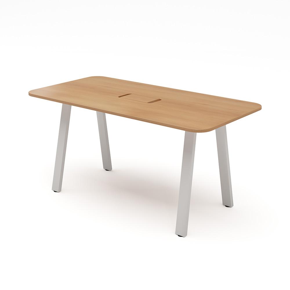 MRテーブル スタンダード天板 幅160×奥行80×高さ72cm 配線収納付き(角Rタイプ)