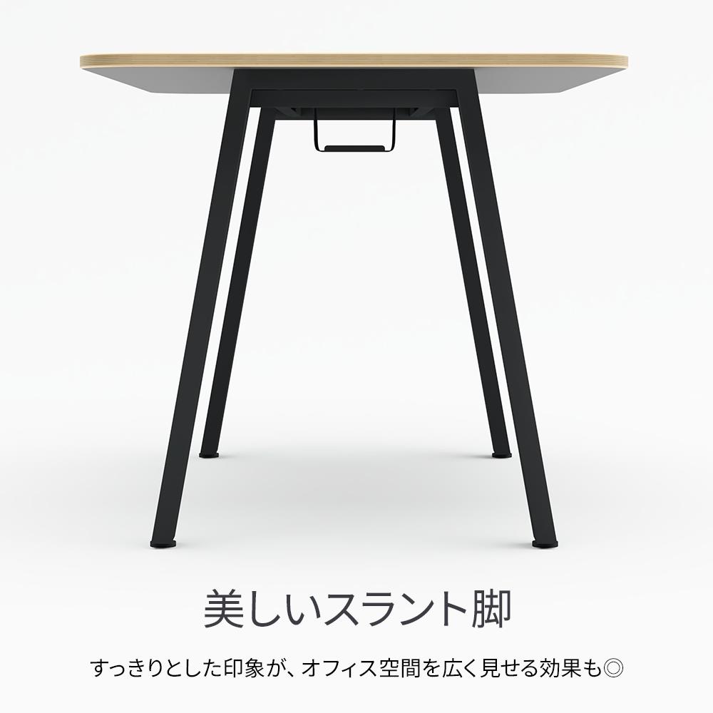 MRテーブル 抗菌・指紋レス天板 幅160×奥行80×高さ72.2cm 配線収納付き(角Rタイプ)