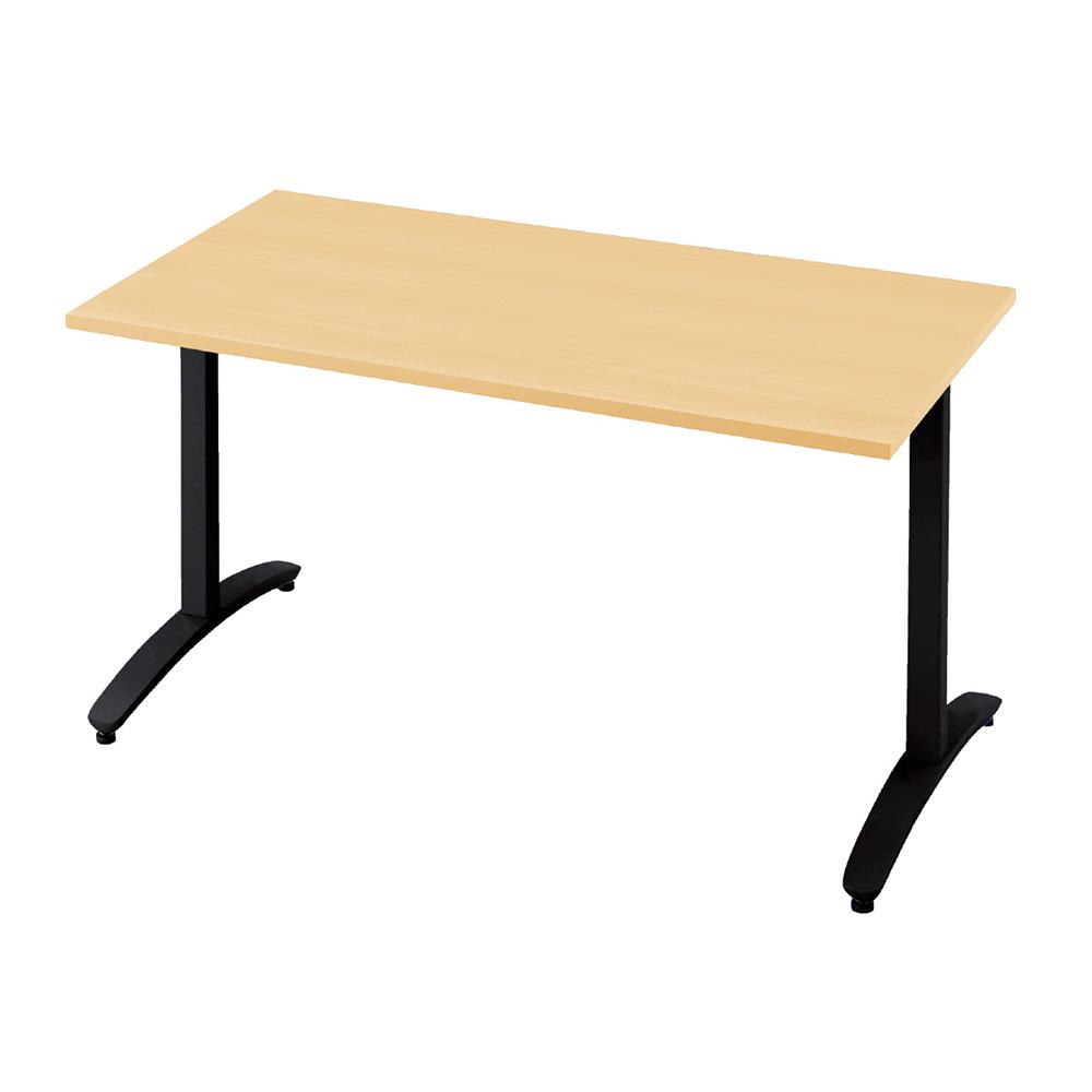 ロンナ ブラックT字脚 長方形 幅120×奥行75cm 配線口なし 会議テーブル
