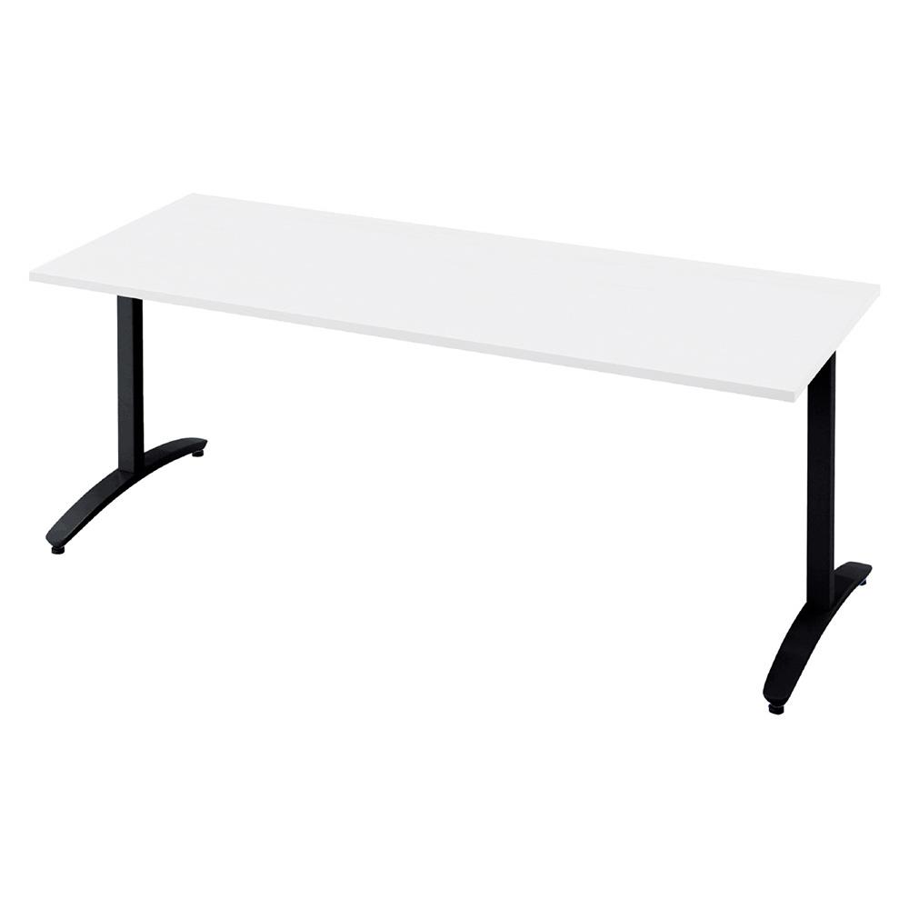 ロンナ ブラックT字脚 長方形 幅180×奥行75cm 配線口なし 会議テーブル