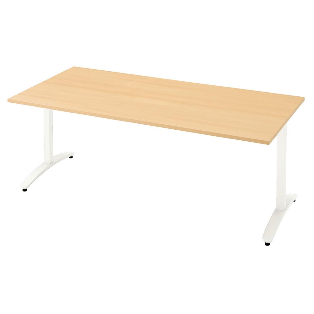 ロンナ ホワイトT字脚 長方形 幅180×奥行90cm 配線口なし 会議テーブル