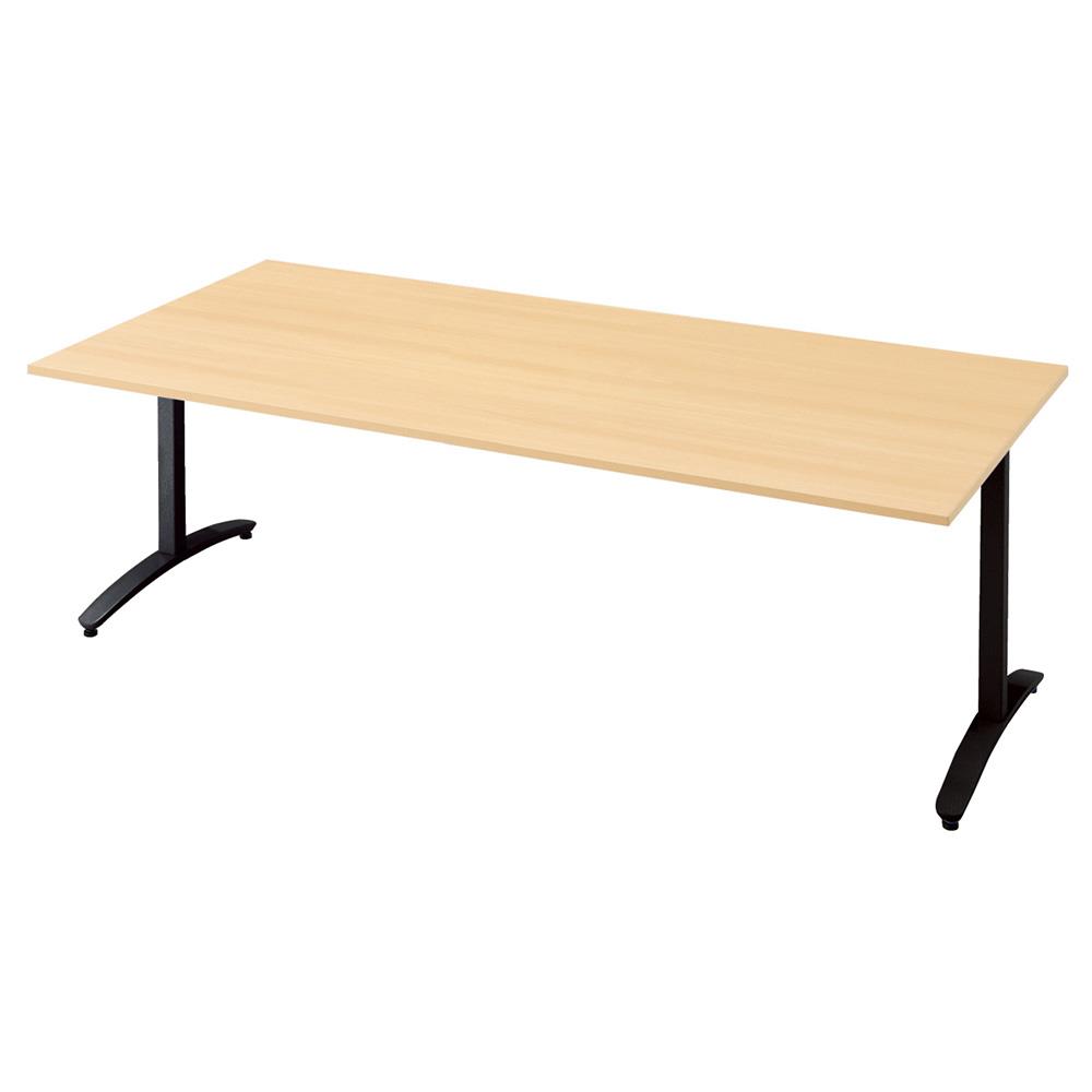 ロンナ ブラックT字脚 長方形 幅210×奥行100cm 配線口なし 会議テーブル