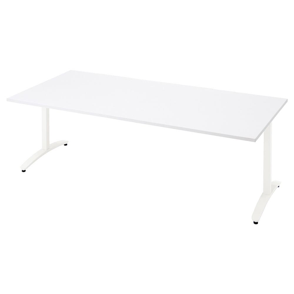ロンナ ホワイトT字脚 長方形 幅210×奥行100cm 配線口なし 会議テーブル