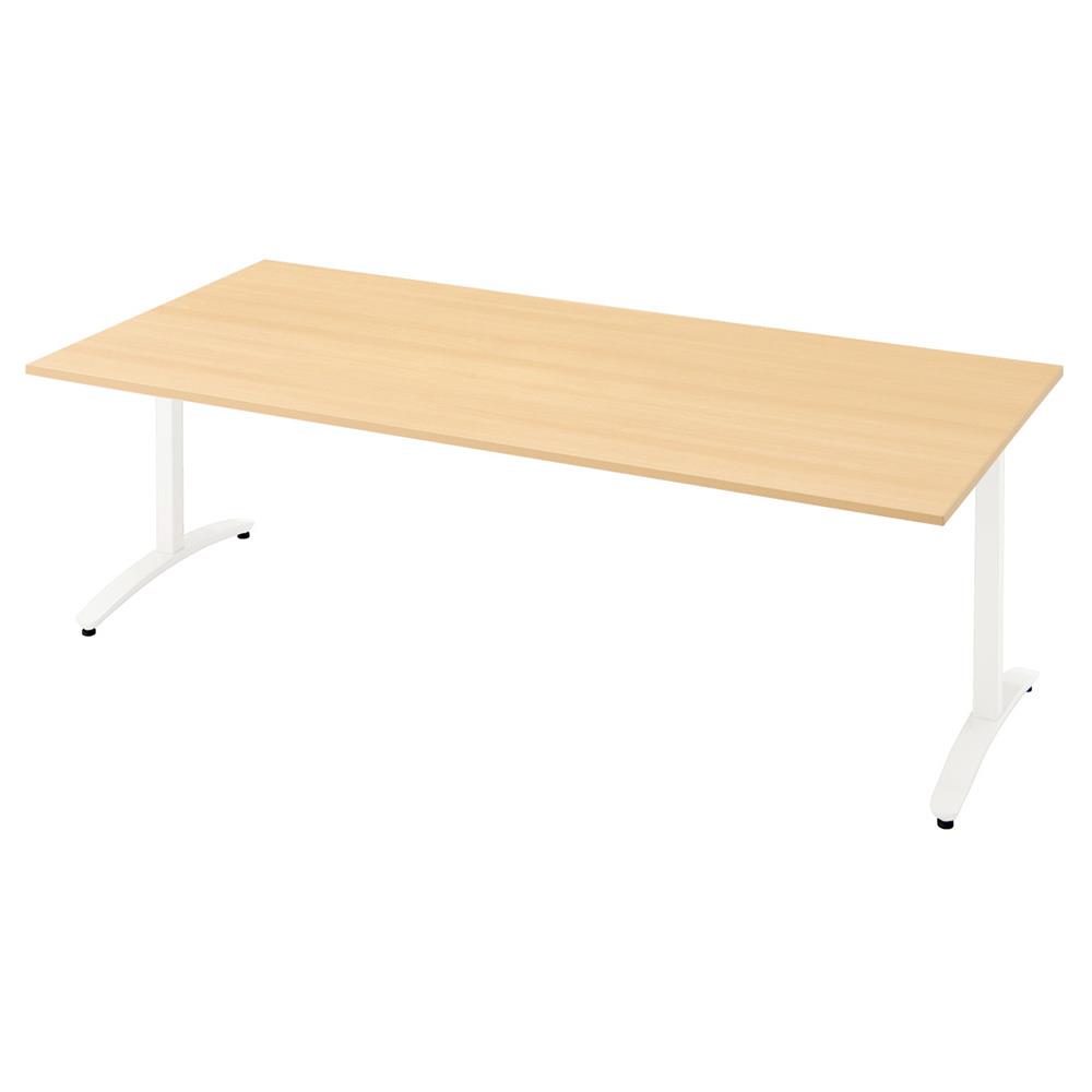 ロンナ ホワイトT字脚 長方形 幅210×奥行100cm 配線口なし 会議テーブル