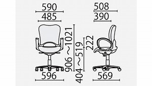 オフィスチェア ワークチェア パソコンチェア chair OC/チェアOC 可動回転肘 ヘッドレスト5