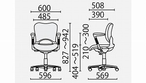 オフィスチェア ワークチェア パソコンチェア chair OC/チェアOC ループ肘 ヘッドレスト付10