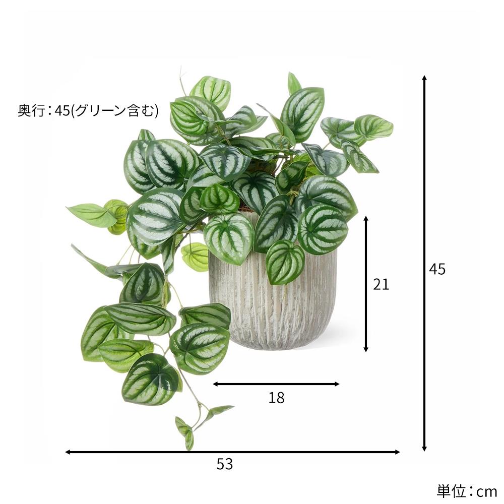 ぺぺロミア オベリスポットM フェイクグリーン 観葉植物 鉢植え 造花