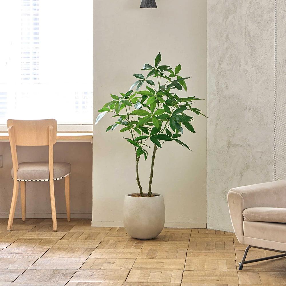 パキラ 高さ130cm (フェイクグリーン 観葉植物 オフィスグリーン エッグポット インテリア)