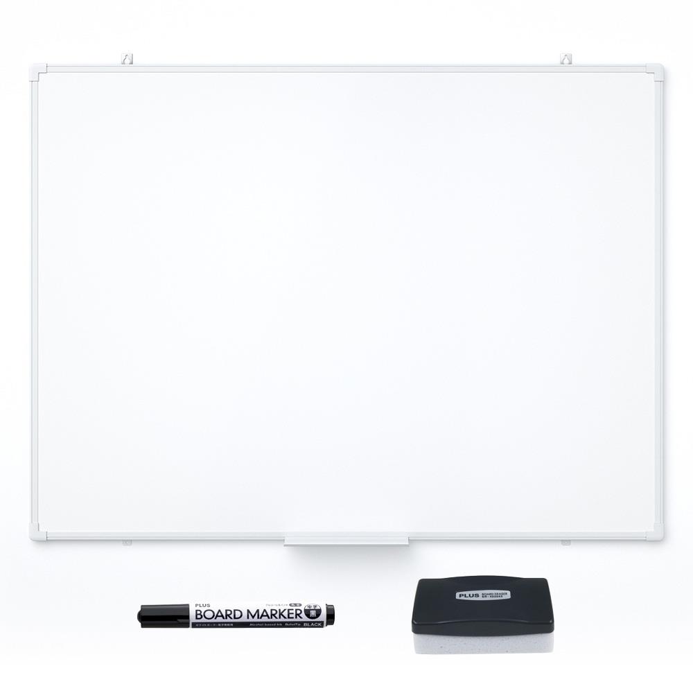 PLUS 壁掛けホワイトボード 幅120.9×高さ90.9cm 縦横変更可能 無地タイプ