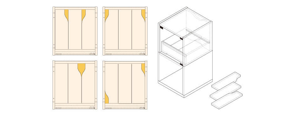 【アウトレット】キューブコンポ用 収納ボックス 小 2個セット (収納 棚 飾り棚)16