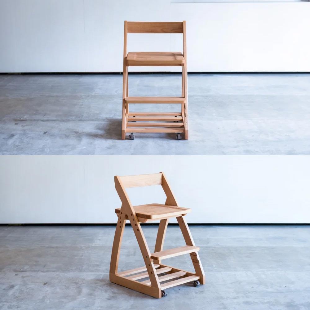 天然木アルダー無垢材 キッズチェア 学習イス ナチュラルウッドシリーズ