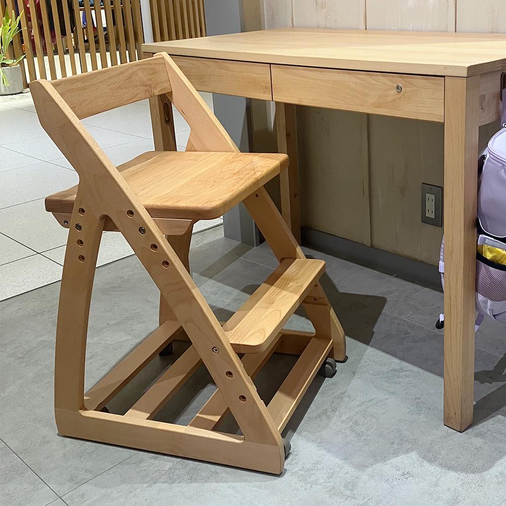 天然木アルダー無垢材 キッズチェア 学習イス ナチュラルウッドシリーズ