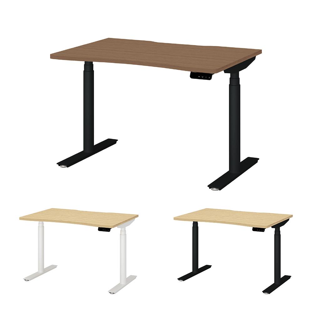 PLUS ワークモード 電動昇降デスク 指紋レス天板 幅120×奥行80×高さ65〜130cm