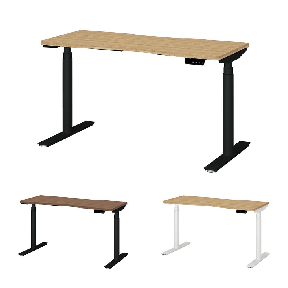 PLUS ワークモード 電動昇降デスク 指紋レス天板 幅140×奥行60×高さ65〜130cm