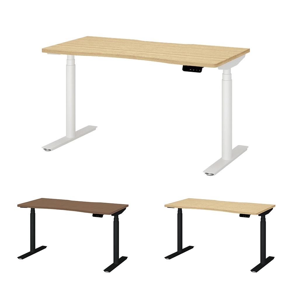 PLUS ワークモード 電動昇降デスク 指紋レス天板 幅140×奥行70×高さ65〜130cm