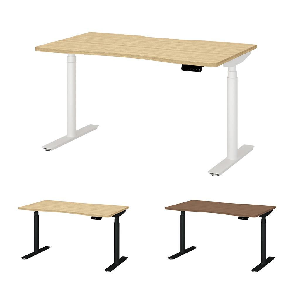 PLUS ワークモード 電動昇降デスク 指紋レス天板 幅140×奥行80×高さ65〜130cm