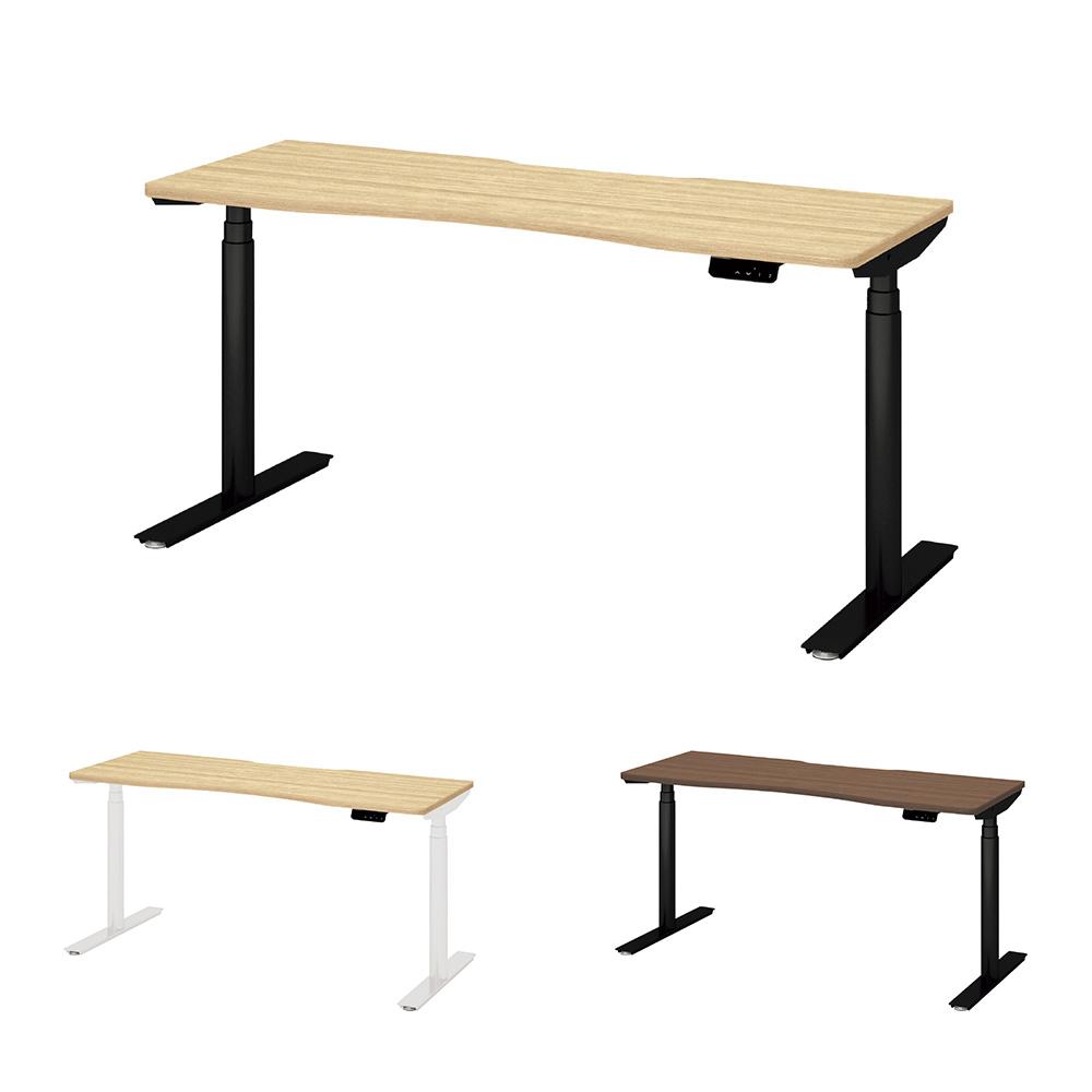 PLUS ワークモード 電動昇降デスク 指紋レス天板 幅160×奥行60×高さ65〜130cm