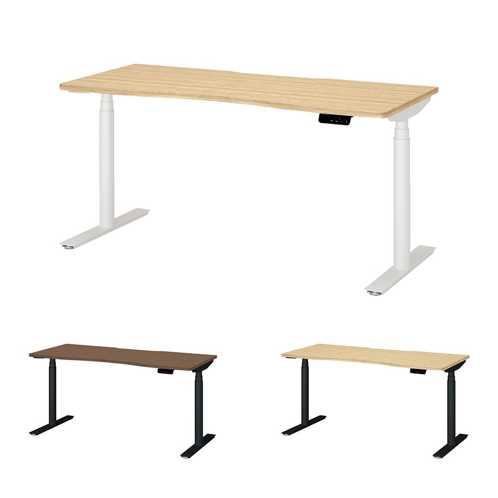 PLUS ワークモード 電動昇降デスク 指紋レス天板 幅160×奥行70×高さ65〜130cm