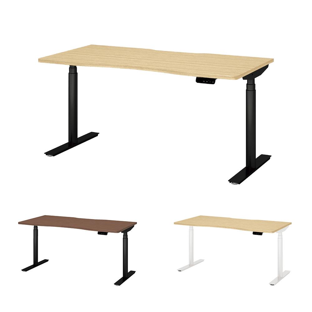PLUS ワークモード 電動昇降デスク 指紋レス天板 幅160×奥行80×高さ65〜130cm