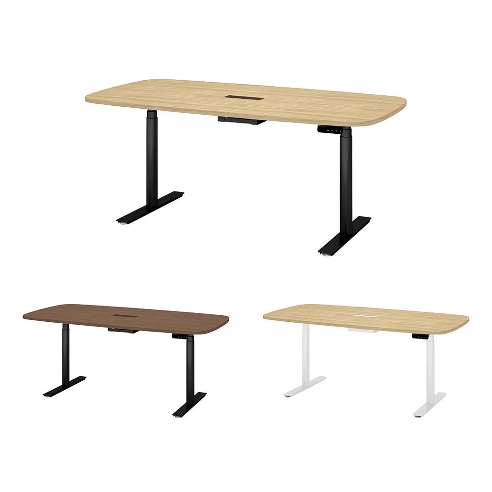 PLUS ワークモード 電動昇降テーブルB 指紋レス 幅180×奥行90×高さ65〜130cm