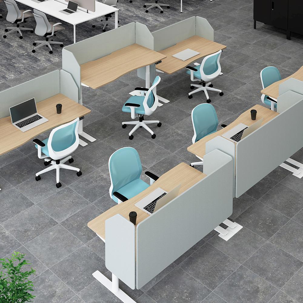 PLUS ワークモード 電動昇降テーブルC 指紋レス 幅200×奥行100×高さ65〜130cm