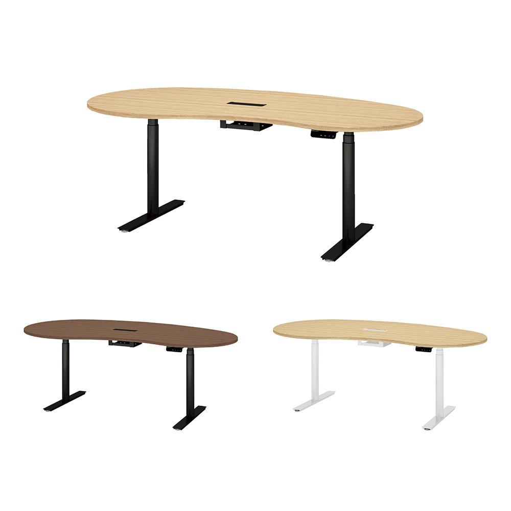 PLUS ワークモード 電動昇降テーブルD 指紋レス 幅200×奥行105.7×高さ65〜130cm