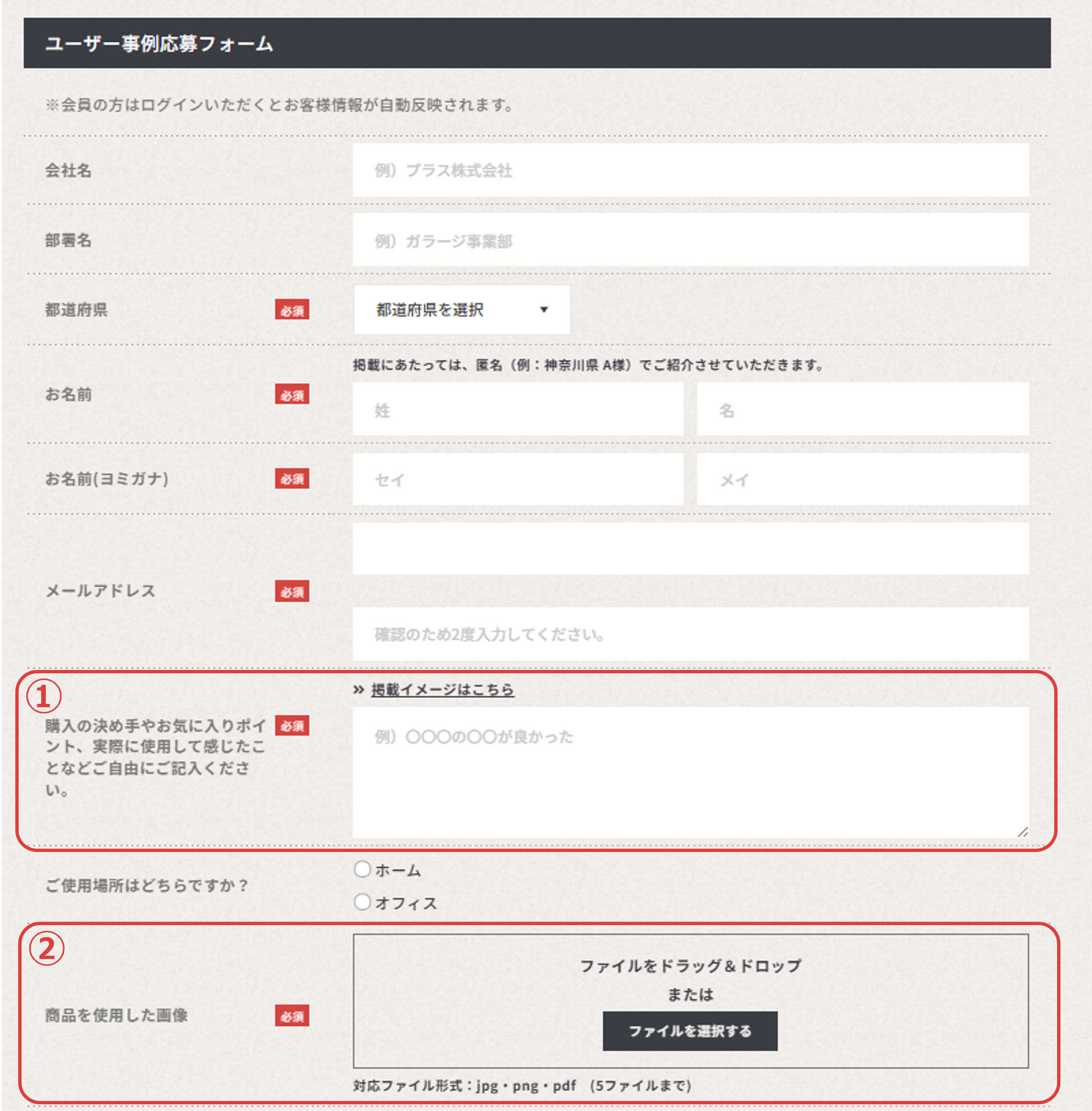 応募フォーム